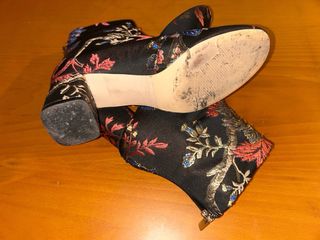 Botas Zara Tacón Estampado Floral