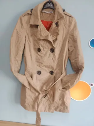 Gabardina Beige Talla S Mujer