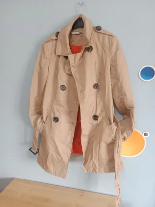 Gabardina Beige Talla S Mujer