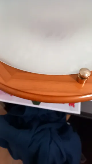 Lámpara de techo madera y cristal