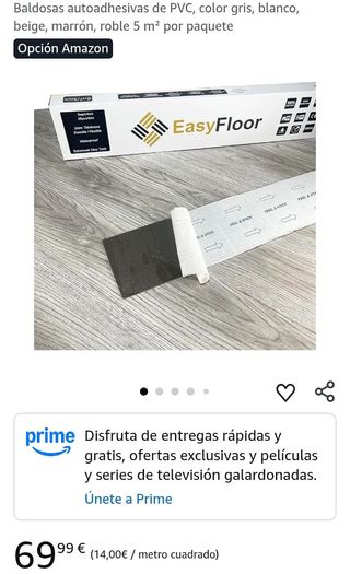 Baldosas PVC Gris Autoadhesivas