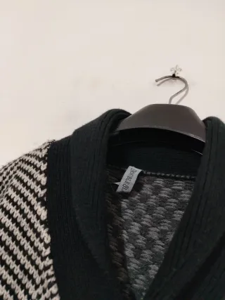 Maglione uomo lana Scollo V patchwork