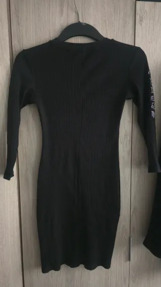 Vestido negro manga 3/4 con dibujos