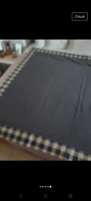 Coperta pile grigio tartan