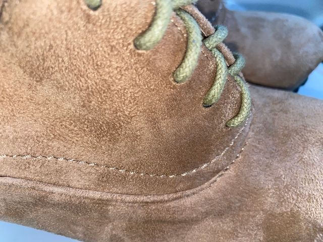Botines tacón cordones ante beige
