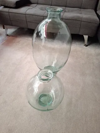 Juego 2 Vasijas Grandes Cristal,OFERTA.