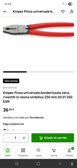 KNIPEX ALICATES UNIVERSALES NUEVO