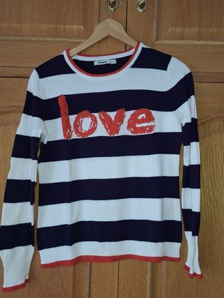 Jersey Desigual rayas y love Talla M