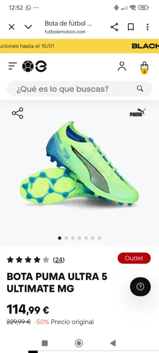 Botas Fútbol Puma Ultra 5 Ultimate MG Talla 39EUR