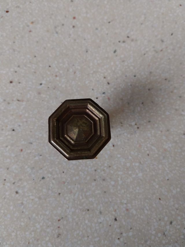 Juego 4 pomos latón envejecido