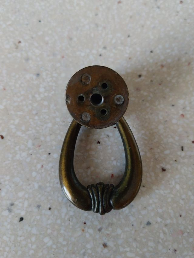 Juego 4 pomos latón envejecido