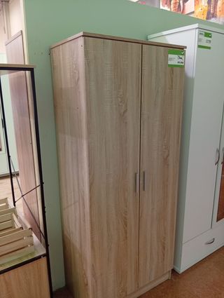 Armario 2 puertas blanco/beige