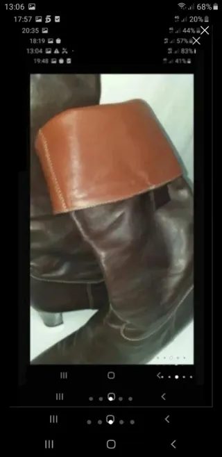 Botas altas de piel LOOKI marrones