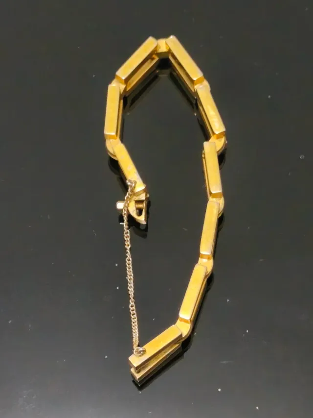 Pulseira Bracelete Metal Dourado 20 cm comp