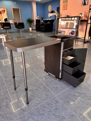 Maleta maquillaje aluminio 4 en 1 ruedas