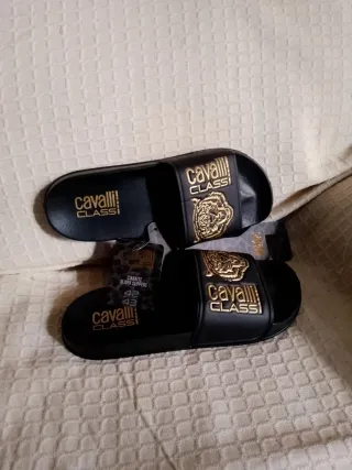 Chanclas Cavalli Class Unisex Negro/Oro...t 42/43