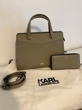 Bolso y cartera Karl Lagerfeld beige/gris