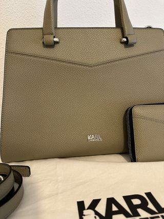Bolso y cartera Karl Lagerfeld beige/gris