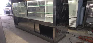 Mostrador cristal y metal no refrigerante