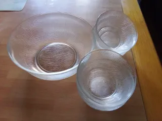 Set 6 ciotole + 1 piatto in vetro