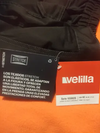 Pantalón de trabajo Velilla Negro Talla 42 Stretch