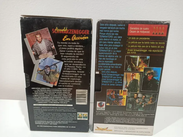 VHS Desafío Total y Terminator 2