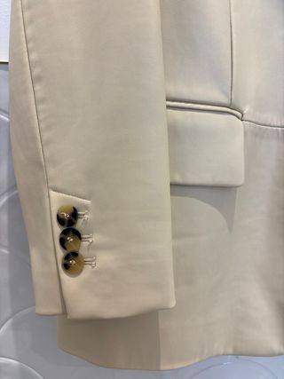 Blazer polipiel beige Zara Talla L