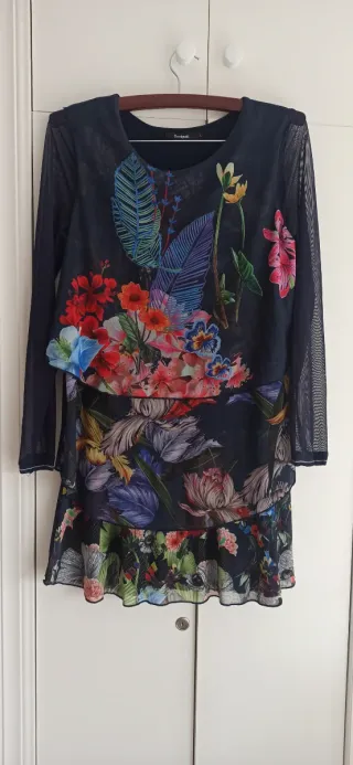 Vestido Desigual Talla L Flores Sin Estrenar