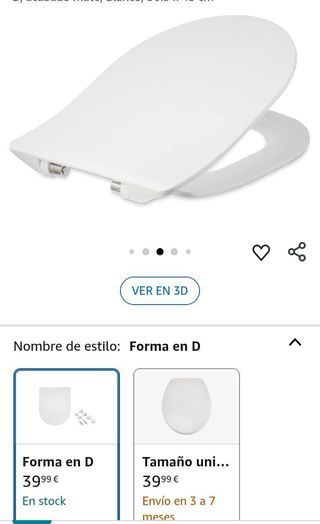 Asiento inodoro forma D blanco