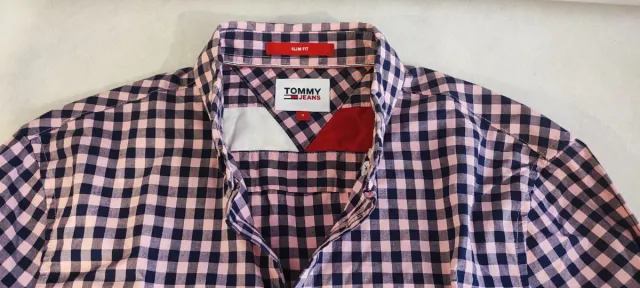 Camisa Tommy Jeans cuadros rosa y azul