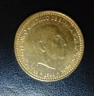 Moneda 1pts España 1966*73 con error