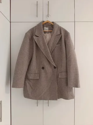 Chaqueta oversize BERSHKA cuadros