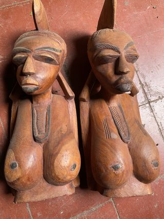 Pareja Tallas Madera Figuras Africanas
