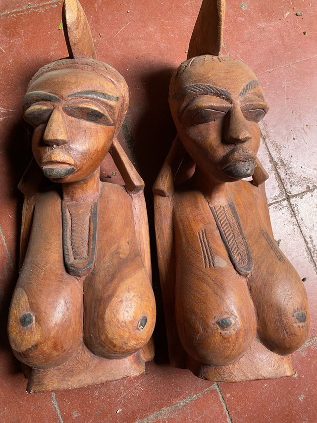 Pareja Tallas Madera Figuras Africanas
