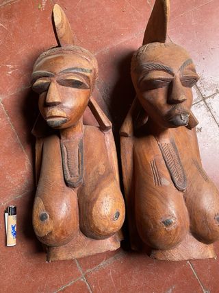 Pareja Tallas Madera Figuras Africanas