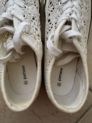 White lace leather sneakers size 37