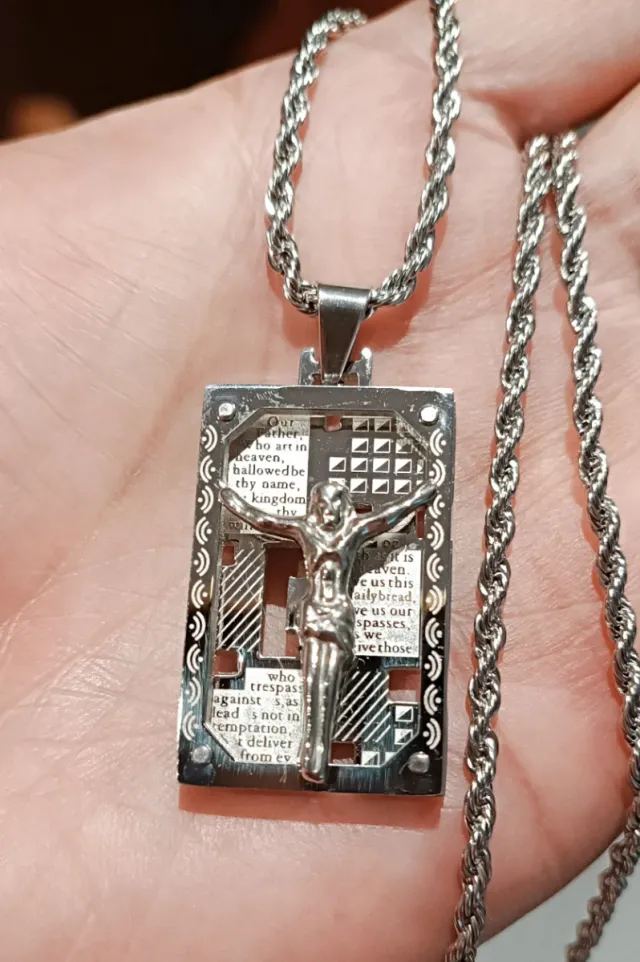 Colgante Cristo Padre Nuestro Serigrafiado