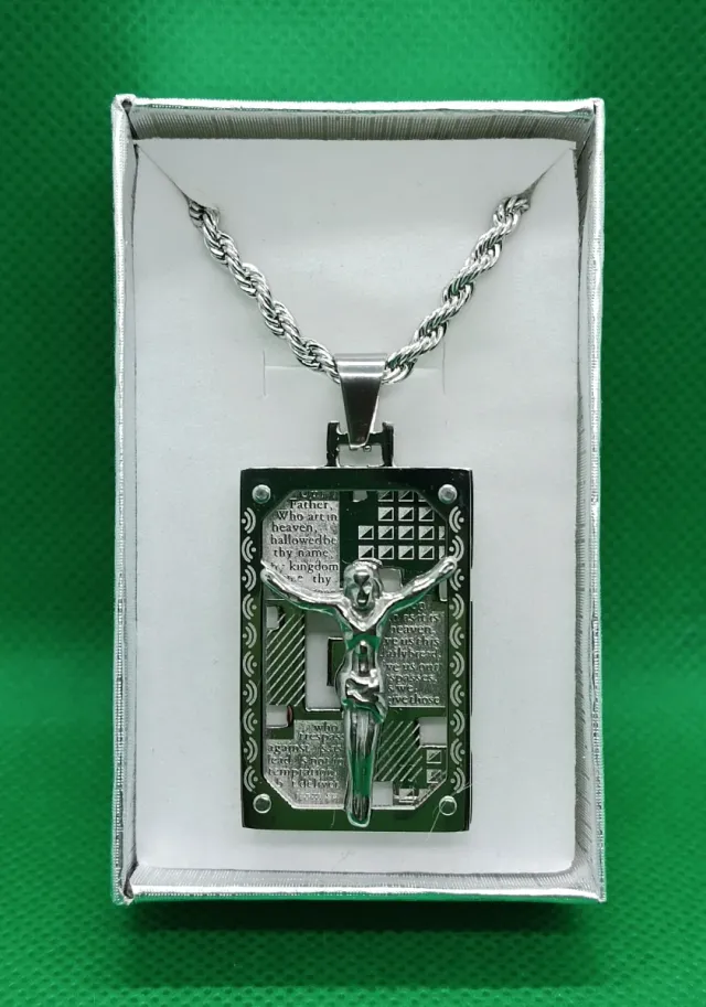 Colgante Cristo Padre Nuestro Serigrafiado