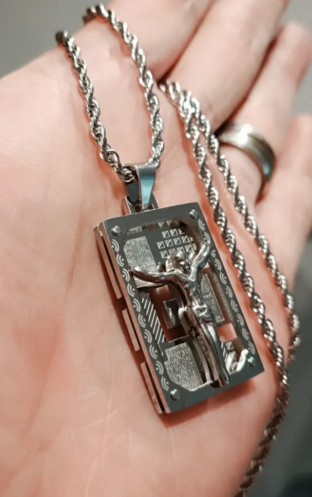 Colgante Cristo Padre Nuestro Serigrafiado