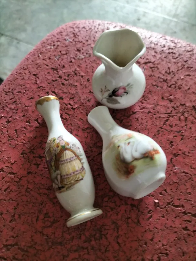 Lote 3 jarrones miniatura decorados