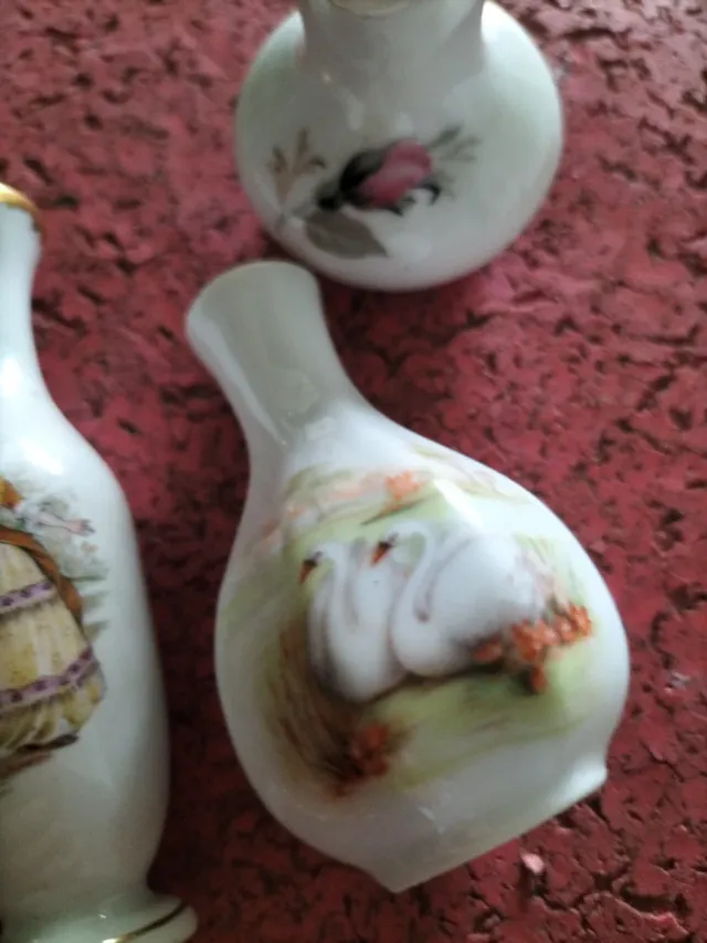 Lote 3 jarrones miniatura decorados