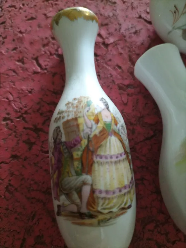 Lote 3 jarrones miniatura decorados