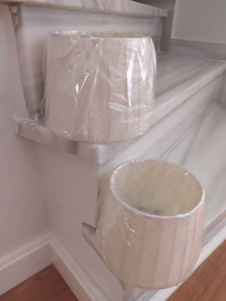 Pantallas lámparas mesa/apliques beige