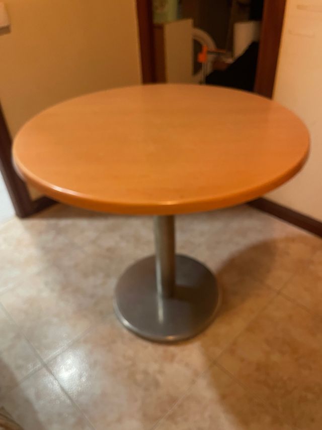 Mesa redonda 80 cm madera y metal