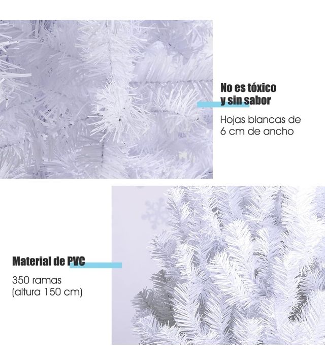 Árbol de Navidad Goplus Blanco 150cm