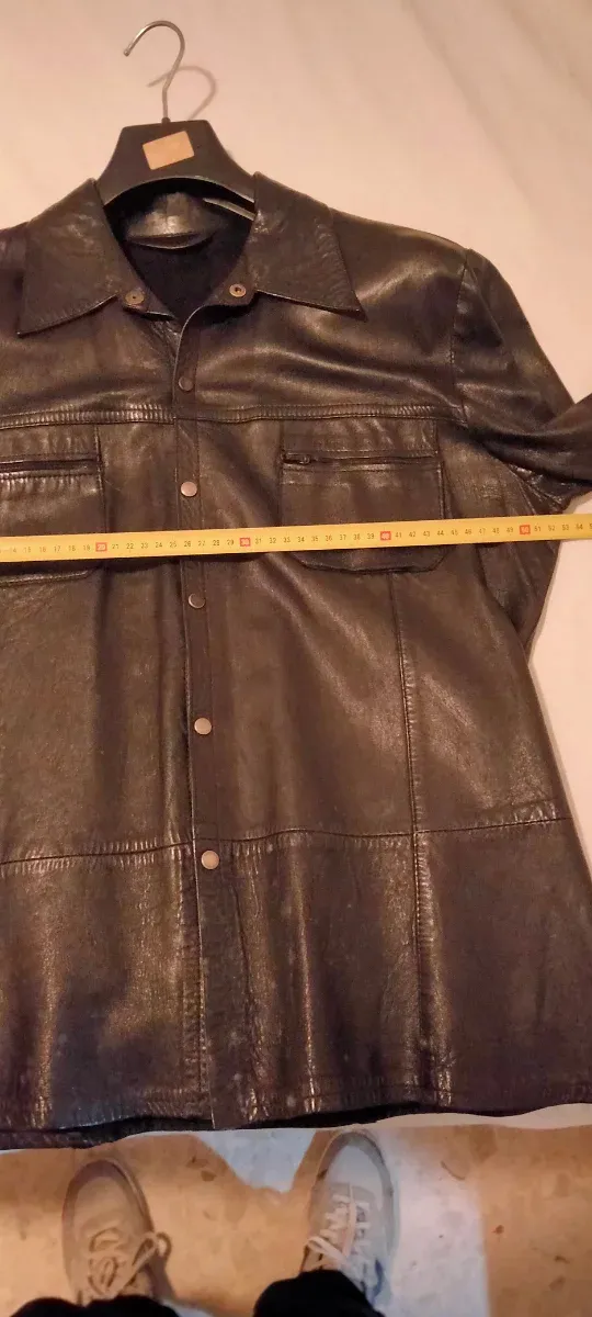 Camicia pelle nera vintage uomo