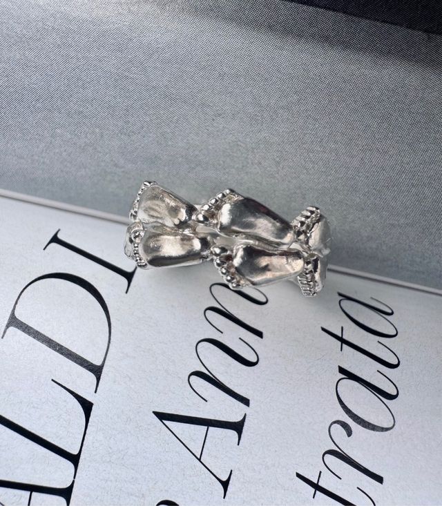 Anillo Plata Patitas Bebé