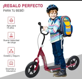 Patinete infantil rojo 5-12 años