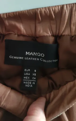 Falda de piel auténtica mujer