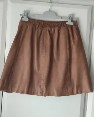 Falda de piel auténtica mujer
